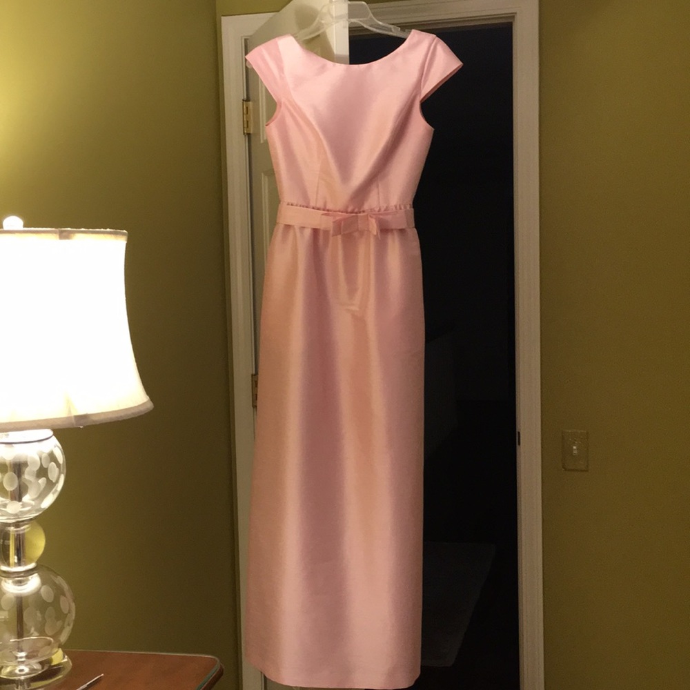 Alfred Sung Cap Sleeve Dupioni Full Length Dress